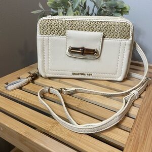 Spartina 449 Cream Crossbody Bag with Bamboo Accent